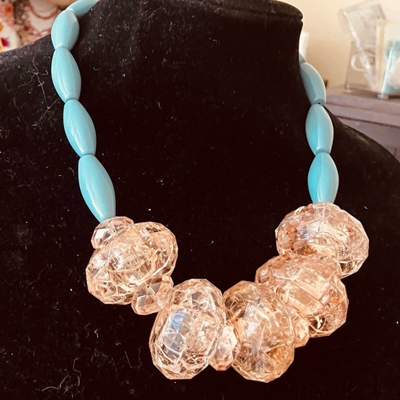 Vintage Lyndell NYC Designer Chunky Blue & Peace Necklace - Picture 5 of 8